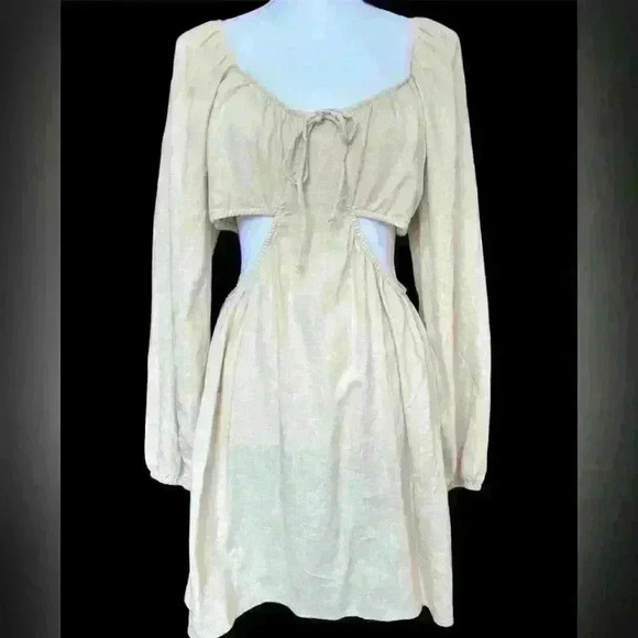 Wild Fable Tan Cut Out off the shoulder DRESS NEVER WORN TAN CREAM L - Picture 1 of 4